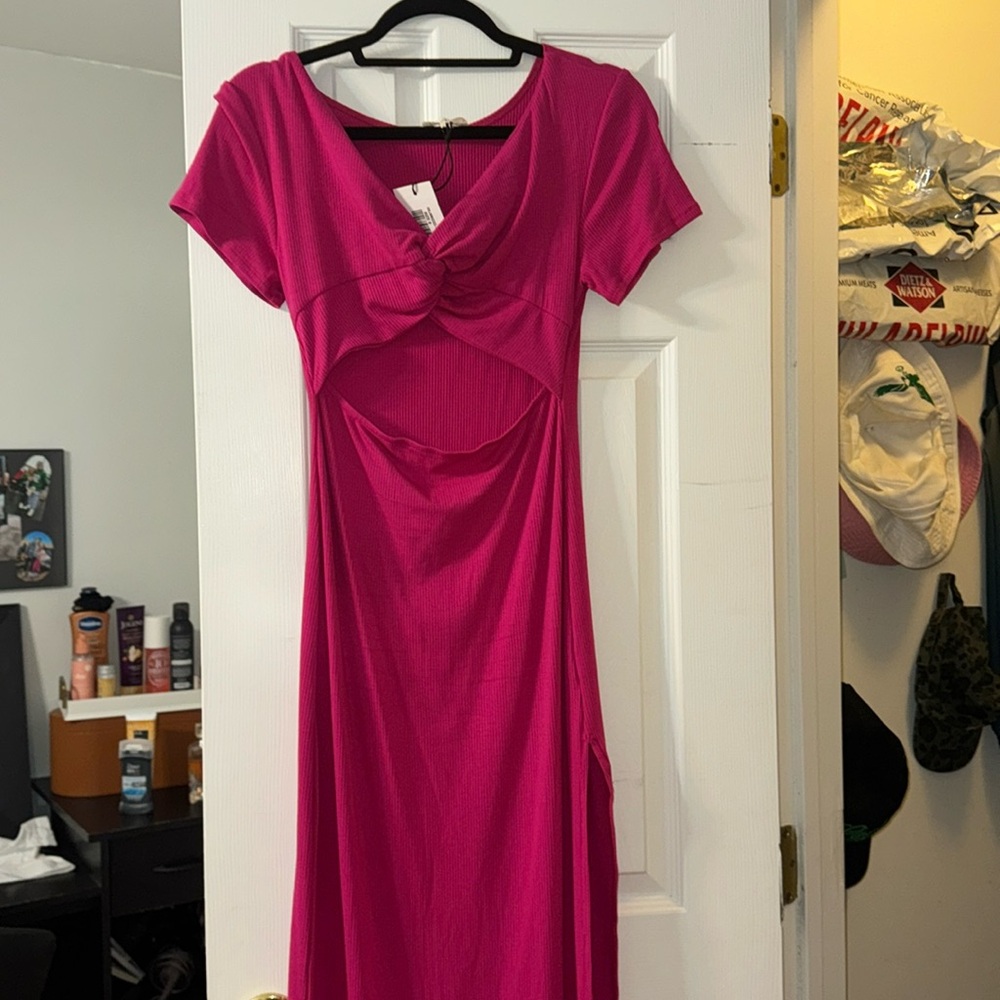 Juniper Blue pink maxi dress NWT